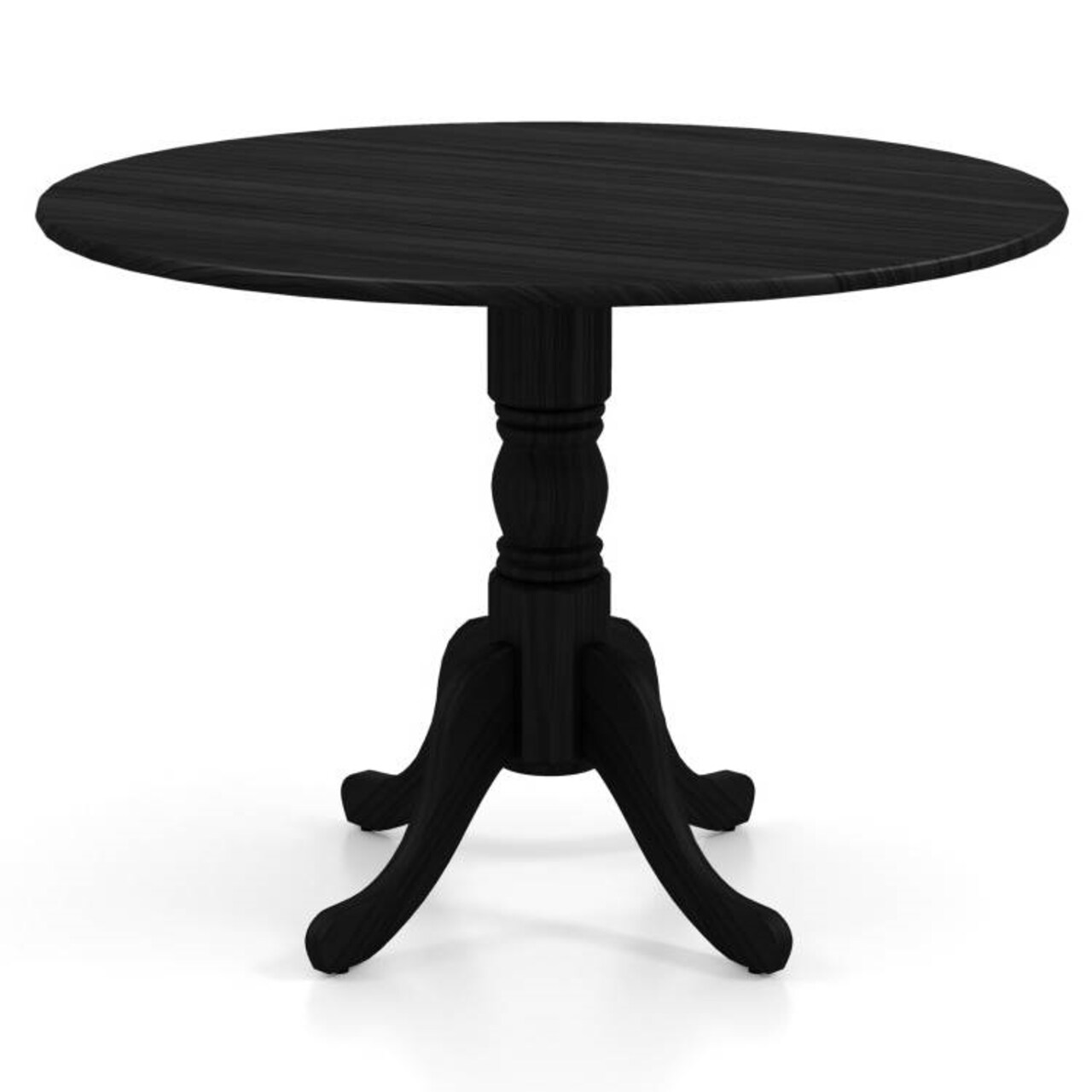 Compact 40-Inch Round Rubber Wood Table for Rustic Kitchen and Dining Room or Families